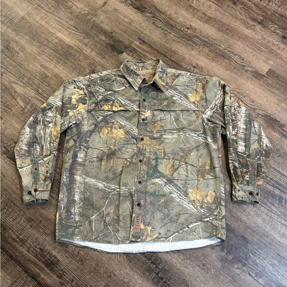 RedHead Silent Hide Men Sz XL Realtree Camo Button Up Hunting Long Sleeve Shirt - Picture 1 of 10